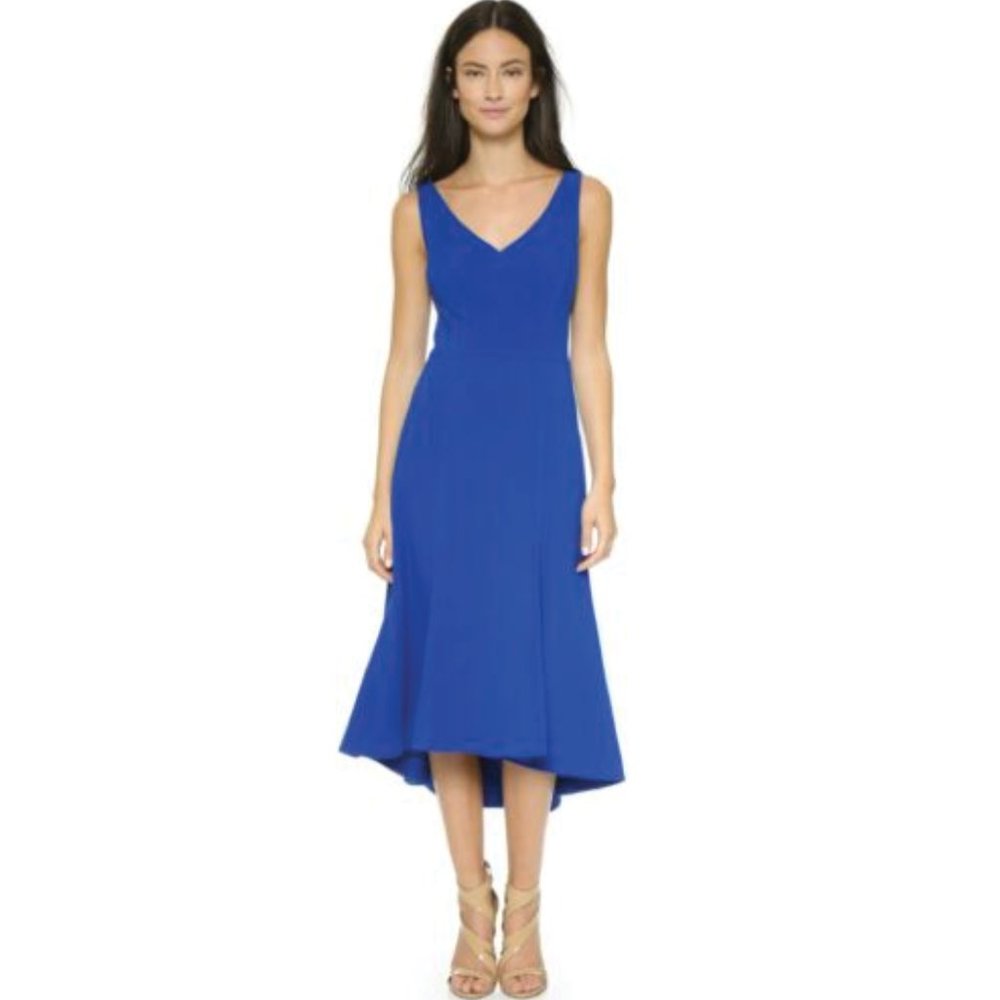 Black Halo Aiko High Low Cobalt Blue dress